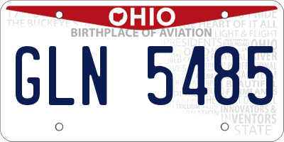 OH license plate GLN5485