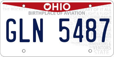 OH license plate GLN5487