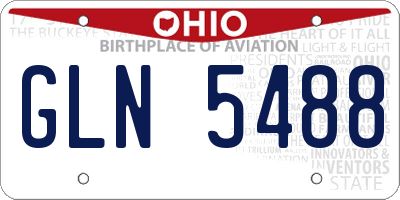 OH license plate GLN5488
