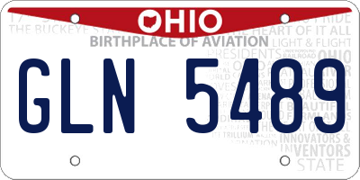 OH license plate GLN5489