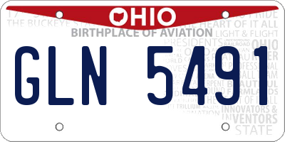 OH license plate GLN5491