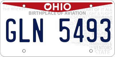 OH license plate GLN5493