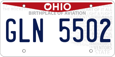 OH license plate GLN5502