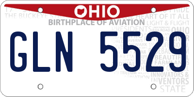 OH license plate GLN5529