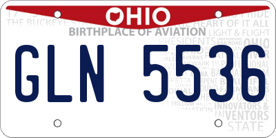 OH license plate GLN5536
