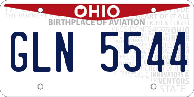 OH license plate GLN5544