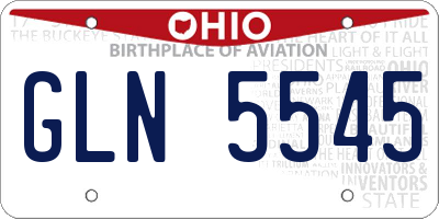 OH license plate GLN5545