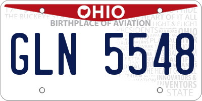 OH license plate GLN5548