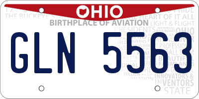 OH license plate GLN5563