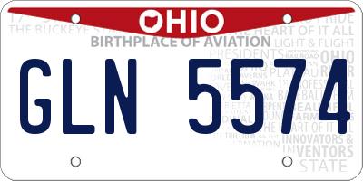 OH license plate GLN5574