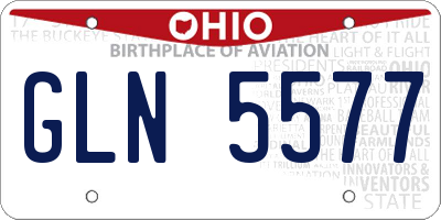 OH license plate GLN5577