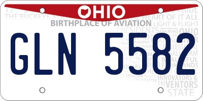 OH license plate GLN5582