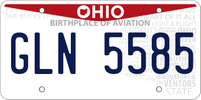 OH license plate GLN5585