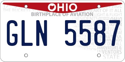 OH license plate GLN5587