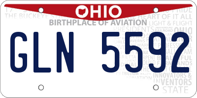 OH license plate GLN5592