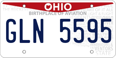 OH license plate GLN5595