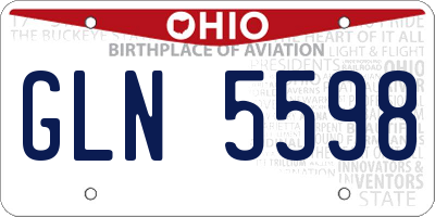 OH license plate GLN5598
