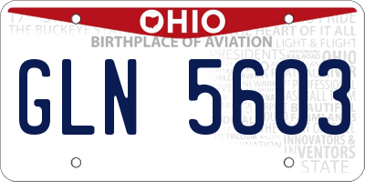 OH license plate GLN5603