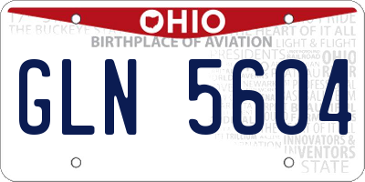 OH license plate GLN5604