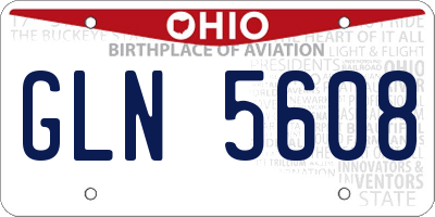 OH license plate GLN5608