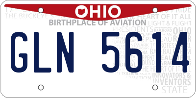 OH license plate GLN5614