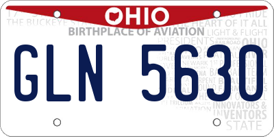 OH license plate GLN5630