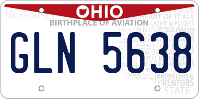 OH license plate GLN5638