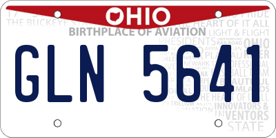 OH license plate GLN5641