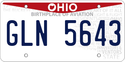 OH license plate GLN5643
