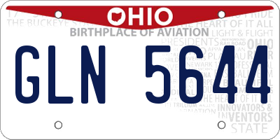 OH license plate GLN5644