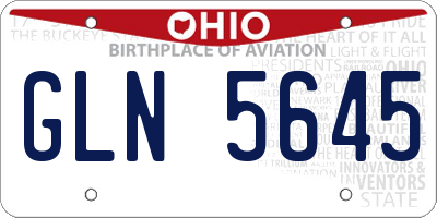 OH license plate GLN5645