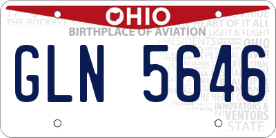 OH license plate GLN5646
