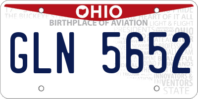 OH license plate GLN5652