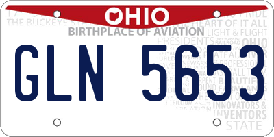 OH license plate GLN5653