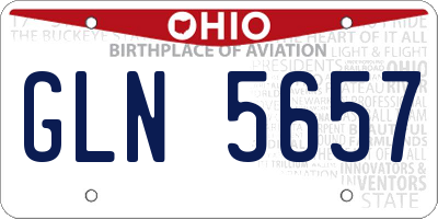 OH license plate GLN5657