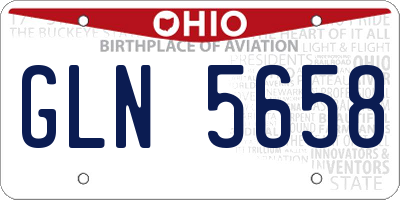 OH license plate GLN5658