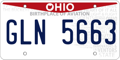 OH license plate GLN5663
