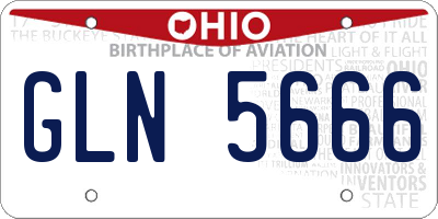 OH license plate GLN5666