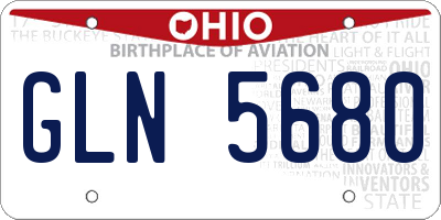 OH license plate GLN5680