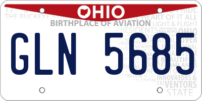 OH license plate GLN5685