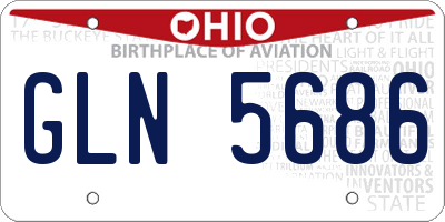 OH license plate GLN5686