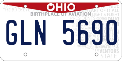 OH license plate GLN5690