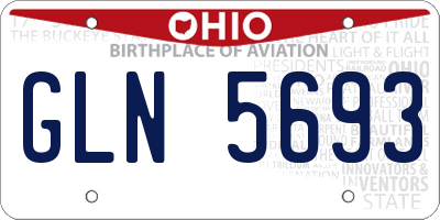 OH license plate GLN5693
