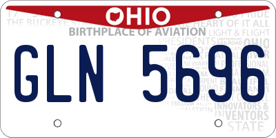 OH license plate GLN5696