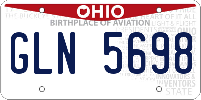 OH license plate GLN5698