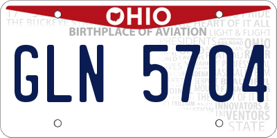 OH license plate GLN5704