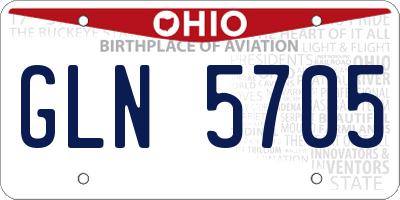OH license plate GLN5705