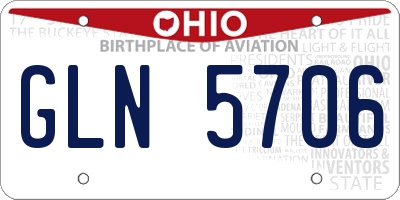 OH license plate GLN5706