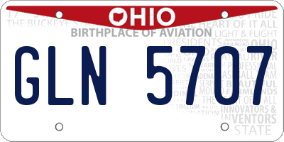 OH license plate GLN5707
