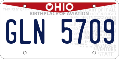 OH license plate GLN5709
